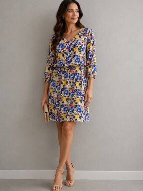 Qmack floral print dress size Large